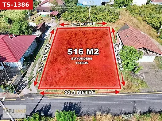 TAPUHANE'DEN BÜYÜKDERE MAH.516 M2 %30 3 KAT İMARLI ARSA